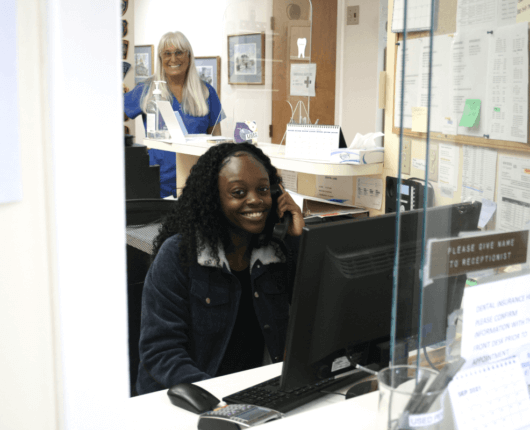 Reception area of Westwood Dental Group